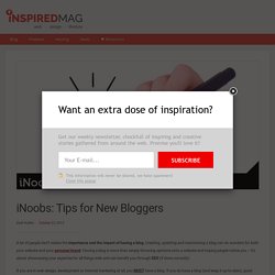 iNoobs: Tips for New Bloggers