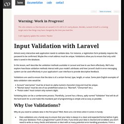 Input Validation with Laravel - Laravel Book