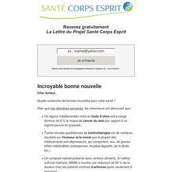 Inscription au projet Sante Corps Esprit