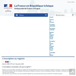 L’inscription au registre - La France en République tchèque