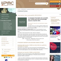 inscriptions cumulatifs -Université Pierre et Marie CURIE