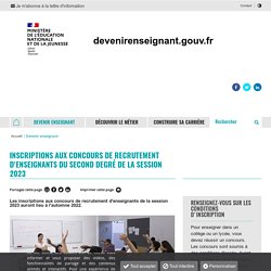 Inscriptions concours second degré - Devenir enseignant