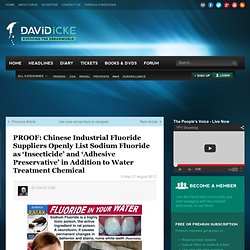 PROOF: Chinese Industrial Fluoride Suppliers Openly List Sodium Fluoride as ‘Insecticide’ and ‘Adhesive Preservative’ in Addition to Water Treatment Chemical