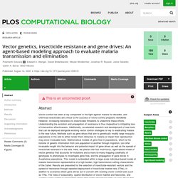 PLoS Comput Biol. 2020 Aug 14; Vector genetics, insecticide resistance and gene drives: An agent-based modeling approach to evaluate malaria transmission and elimination