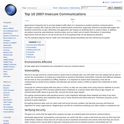 Top 10 2007-Insecure Communications