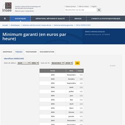 Insee - Minimum garanti (en euros par heure)