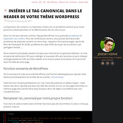 Insérer le tag canonical dans le header de votre thème WordPress