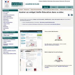 Insérer un widget Veille Éducative dans e-sidoc - Canopé académie de Dijon