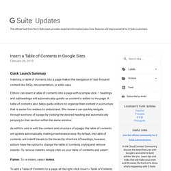 Insert a Table of Contents in Google Sites