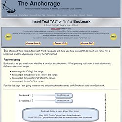 Insert Text "At" or "In" a Bookmark