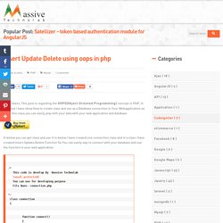 Insert Update Delete using oops in php