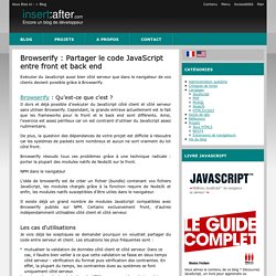 Browserify : Partager le code JavaScript entre front et back end