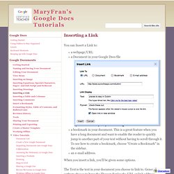 Inserting a Link - MaryFran's Google Docs Tutorials