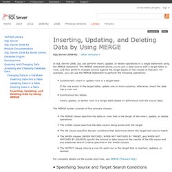 Inserting, Updating, and Deleting Data by Using MERGE