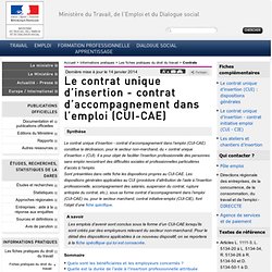 Le contrat unique d'insertion - contrat d'accompagnement dans l'emploi (CUI-CAE)