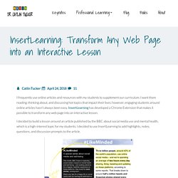 InsertLearning: Transform Any Web Page into an Interactive Lesson