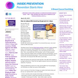 Inside Prevention: How to reduce BPA levels by 60 percent in 3 days