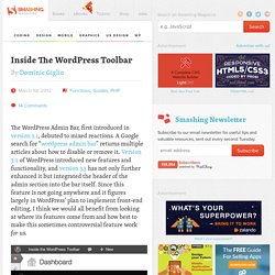 Inside The WordPress Toolbar