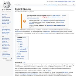 Insight Dialogue - Wikipedia