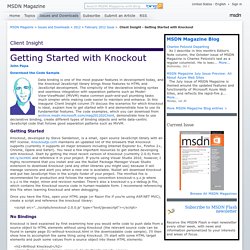 Client Insight - Getting Started with Knockout