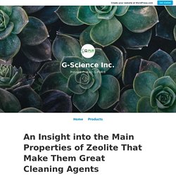 An Insight into the Main Properties of Zeolite That Make Them Great Cleaning Agents – G-Science Inc.