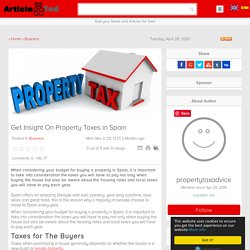 Get Insight On Property Taxes in Spain Article