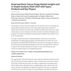 Head and Neck Cancer Drugs Market Insights and In-Depth Analysis 2020-2027 with Types, Products and Key Players – Telegraph