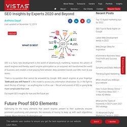 SEO Insights by Experts 2020 and Beyond - Vistas Ad Media