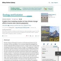 ECOLOGY AND EVOLUTION 04/05/18 Insights from modeling studies on how climate change affects invasive alien species geography