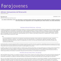 Artículo: Insinuaciones de Persecución