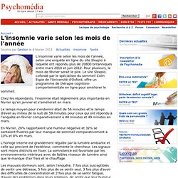 L'insomnie varie selon les mois de l'année