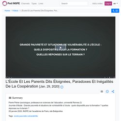Pod INSPE - L'École Et Les Parents Dits Éloignées, Par...