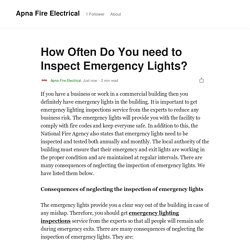 How Often Do You need to Inspect Emergency Lights?