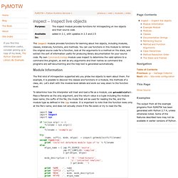 inspect – Inspect live objects