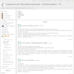 Inspection de l'Education Nationale - EVIAN les Bains - 74 - PLAIRE 2016-2018