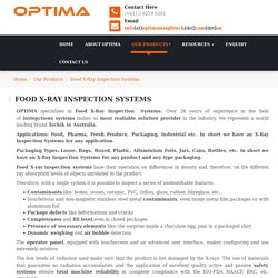Purchase Food X-Ray Inspection Machines In Australia at OPTIMAWeightech