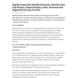 Digital Inspection Market Demand, Industry Size, Top Players, Opportunities, Sales, Revenue and Regional Forecast To 2027 – Telegraph