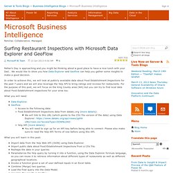 Surfing Restaurant Inspections with Microsoft Data Explorer and GeoFlow - Microsoft Business Intelligence