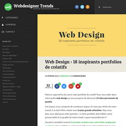 Web Design : 18 inspirants portfolios de créatifs