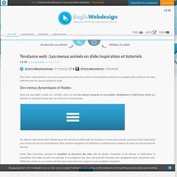 Tendance web : Les menus animés en slide inspiration et tutoriels
