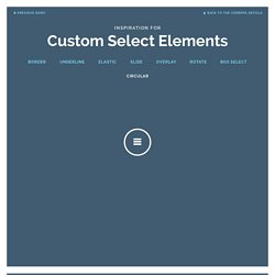 Inspiration for Custom Select Elements