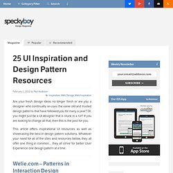 25 UI Inspiration and Design Pattern Resources