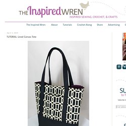 The Inspired Wren: TUTORIAL: Lined Canvas Tote