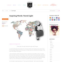 Inspiring Words: Travel Light