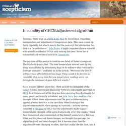 Instability of GHCN adjustment algorithm