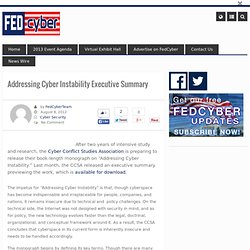 Addressing Cyber Instability Executive Summary
