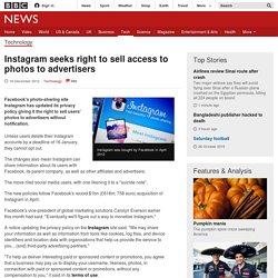 Instagram seeks right to sell access to photos to advertisers