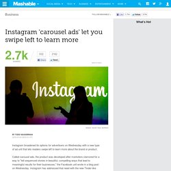 Instagram 'carousel ads' let you swipe left to learn more