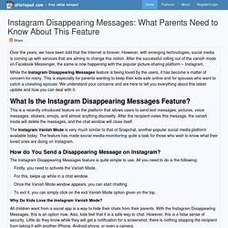 Instagram Disappearing Messages: What Parents Need to Know About This Feature