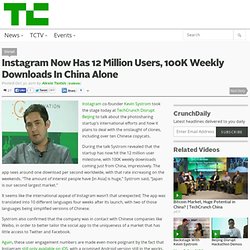 Instagram Now Has 12 Million Users, 100K Weekly Downloads In China Alone
